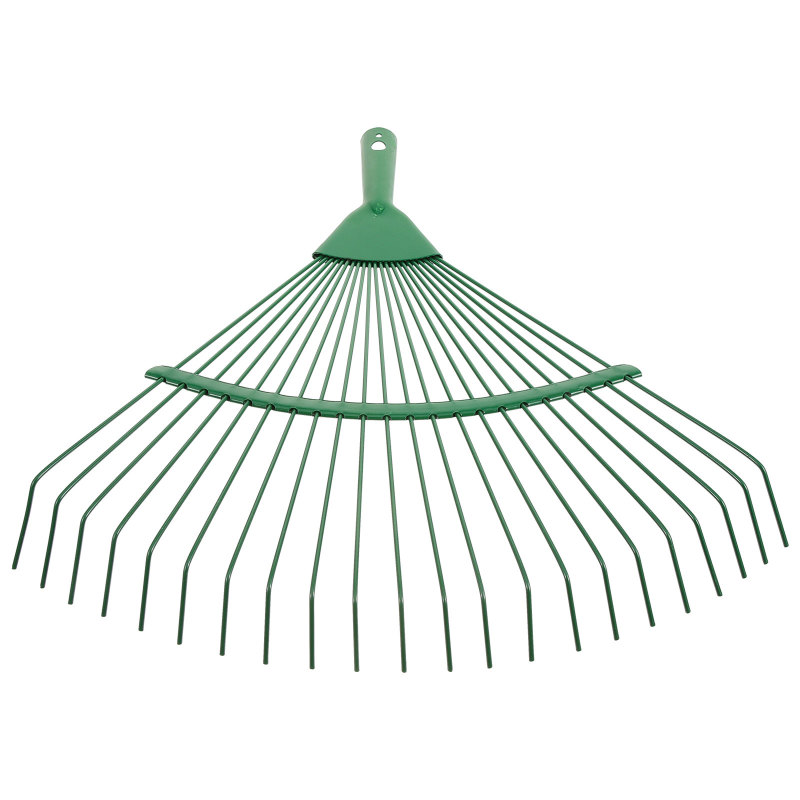 Heavy Duty Garden Hand Rake - Long Handle Steel Leaf Rake for Lawns and Gardening - Portable Outdoor Yard Tool