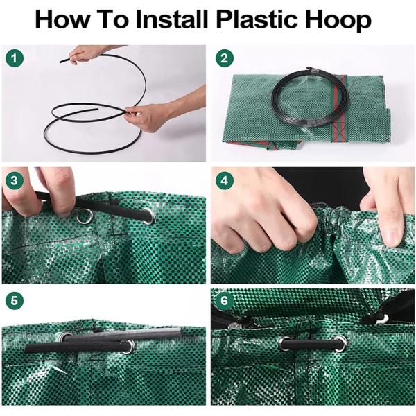Multifunctional Reusable Waterproof PP Bags - Garden Waste Bag Leaf Picker for Efficient Leaf and Debris Collection Container - Image 5