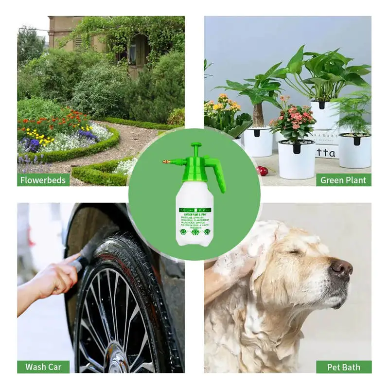 Garden Pump Sprayer - 2L Pressure Bottle for Lawn, Weeds, Home Cleaning, Car Window Washing - Ideal Watering Spray For Plants and Gardening