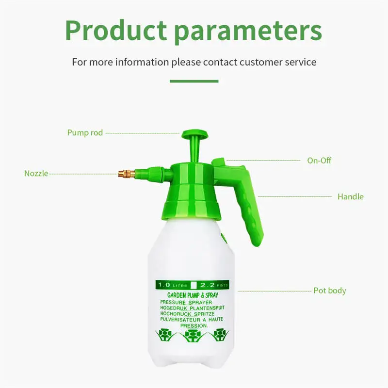 Garden Pump Sprayer - 2L Pressure Bottle for Lawn, Weeds, Home Cleaning, Car Window Washing - Ideal Watering Spray For Plants and Gardening