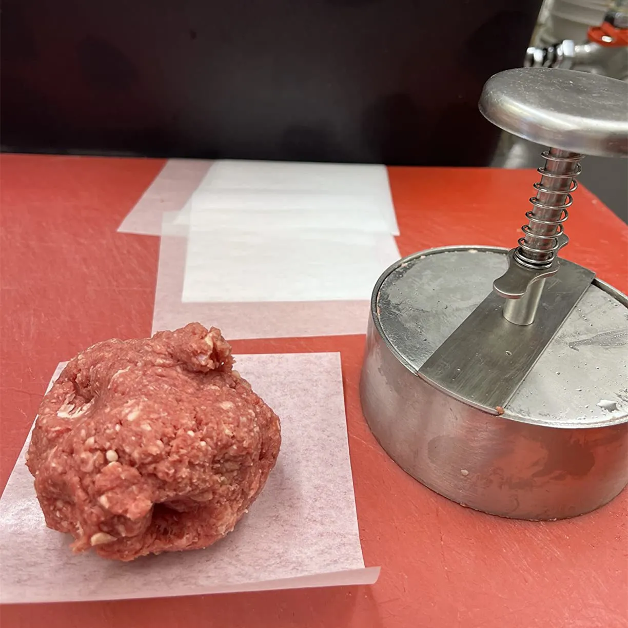 304 Stainless Steel Non-Stick Round Manual Rice Ball Mold Thickness Adjusted Kitchen Beef BBQ Tools - Ultimate Hamburger Presses Patties Maker