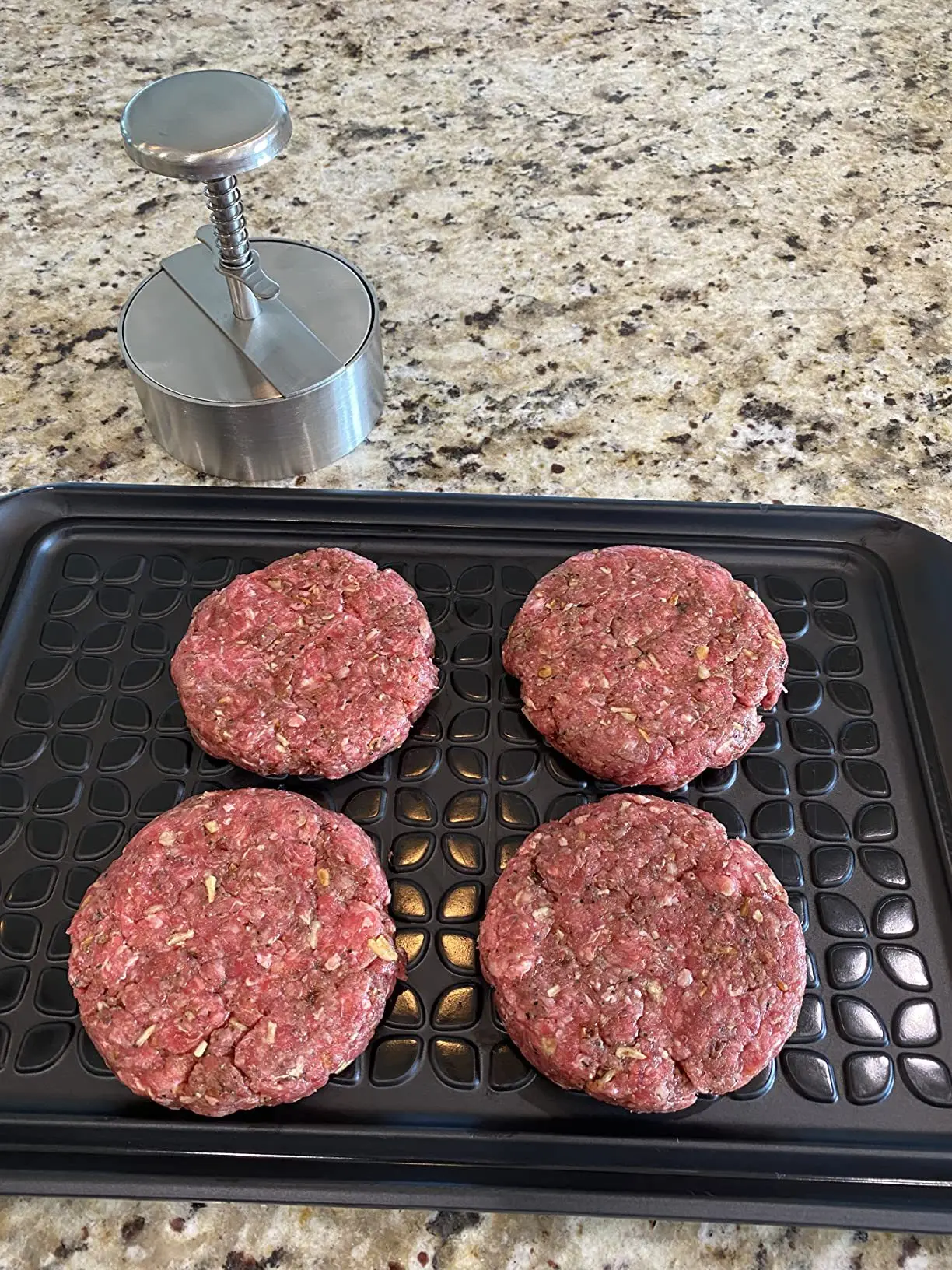 304 Stainless Steel Non-Stick Round Manual Rice Ball Mold Thickness Adjusted Kitchen Beef BBQ Tools - Ultimate Hamburger Presses Patties Maker