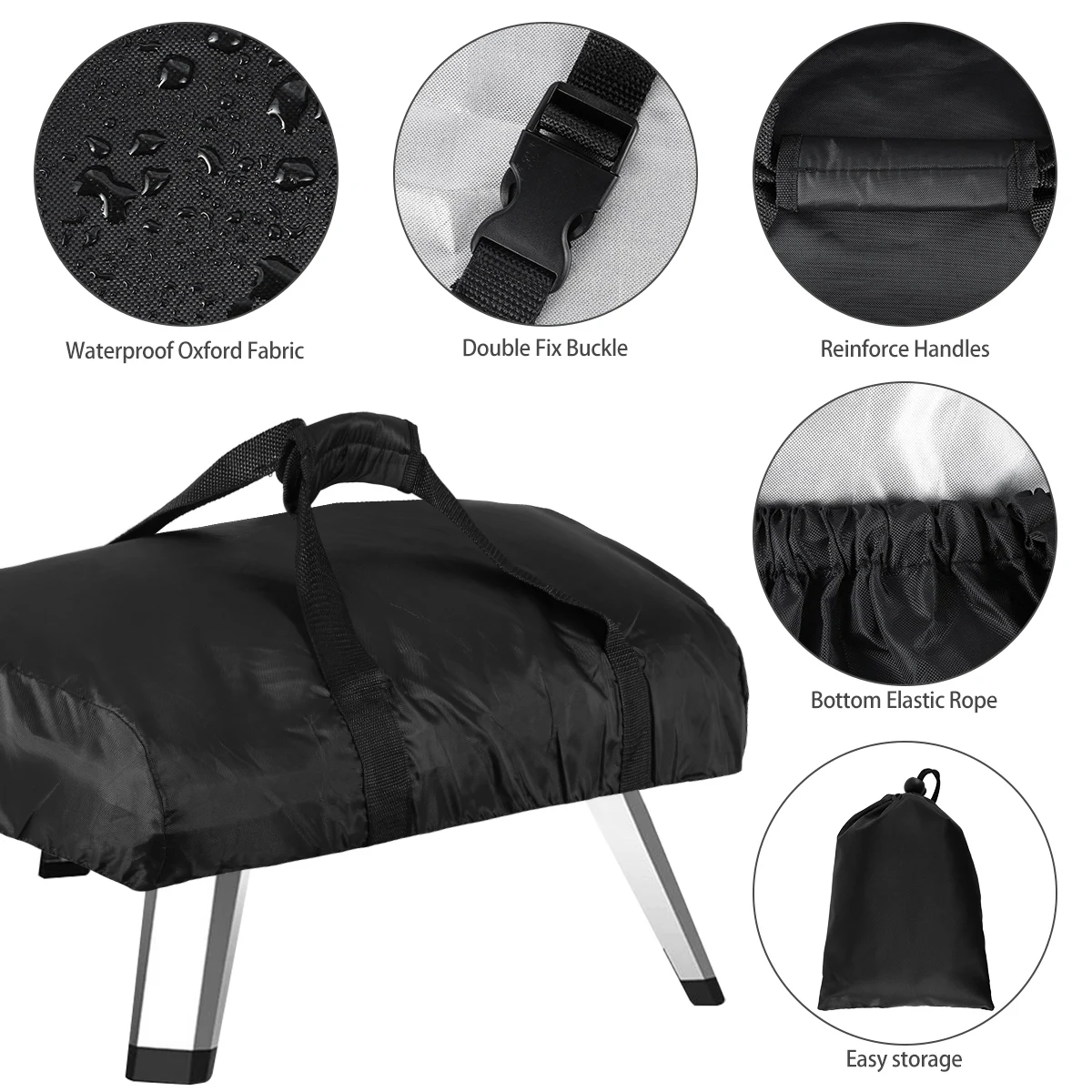 Waterproof Protective Cover for Outdoor Pizza Oven - Durable Oxford Cloth BBQ Accessory