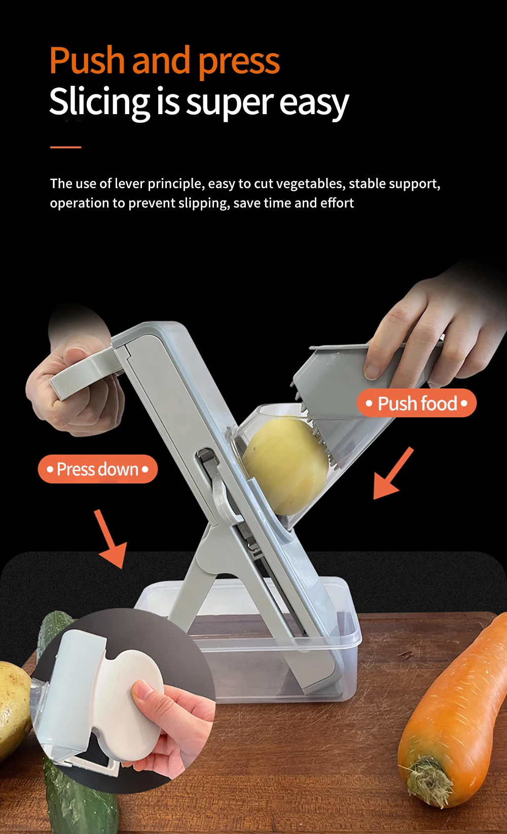 Versatile Kitchen Tool: Multi-Functional Slicer, Cutter, and Grater for Vegetables like Onion, Garlic, Carrot, and Potato vegetable cutter