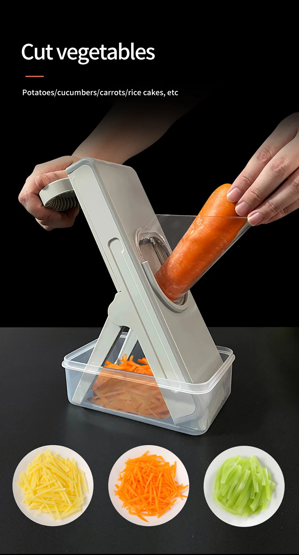 Versatile Kitchen Tool: Multi-Functional Slicer, Cutter, and Grater for Vegetables like Onion, Garlic, Carrot, and Potato vegetable cutter