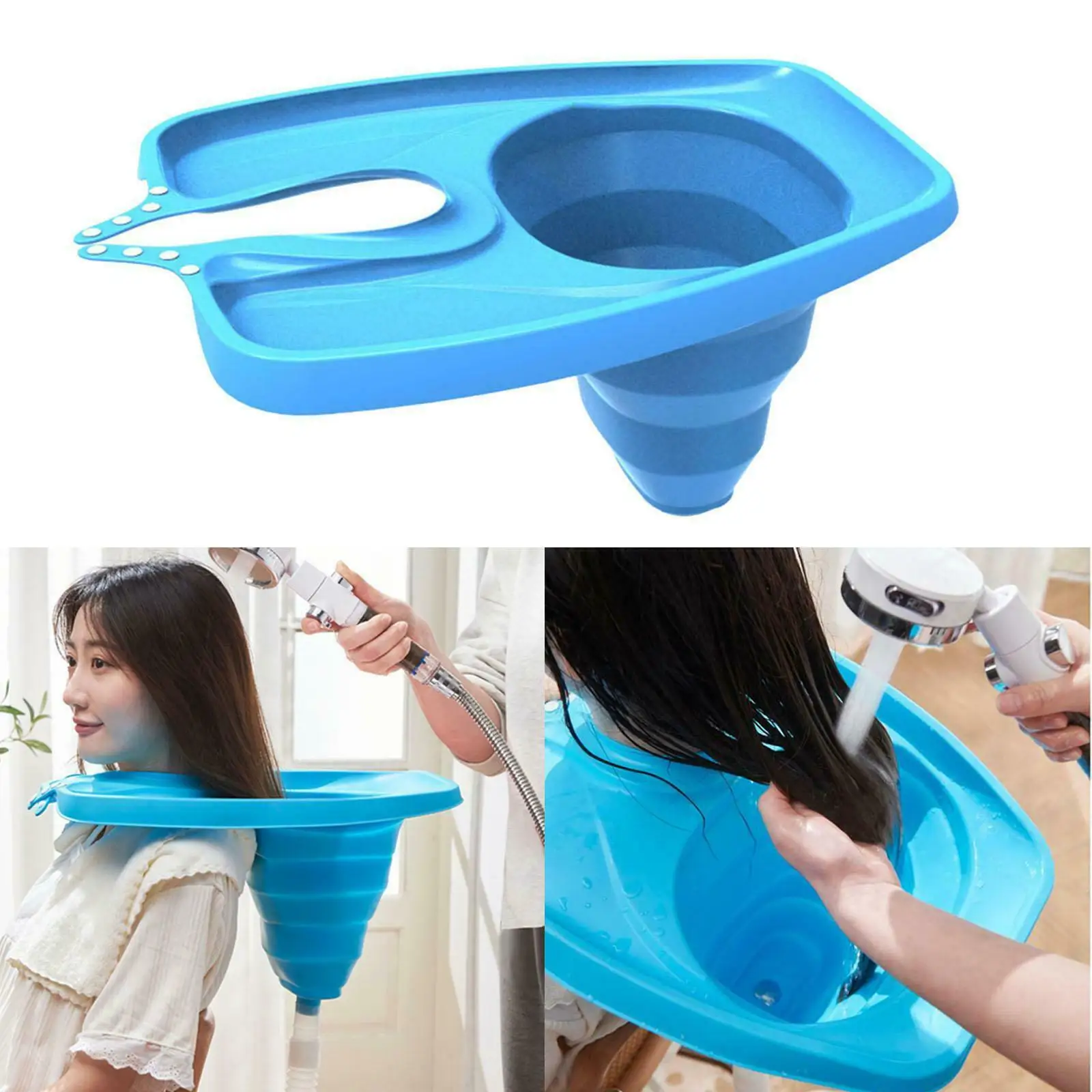 portable hair shampoo basin Portable Inflatable Hair Washing Kit for Elderly, Disabled, Pregnant Women, and Children - Includes Shampoo Basin for Bedside and In-Bed Use