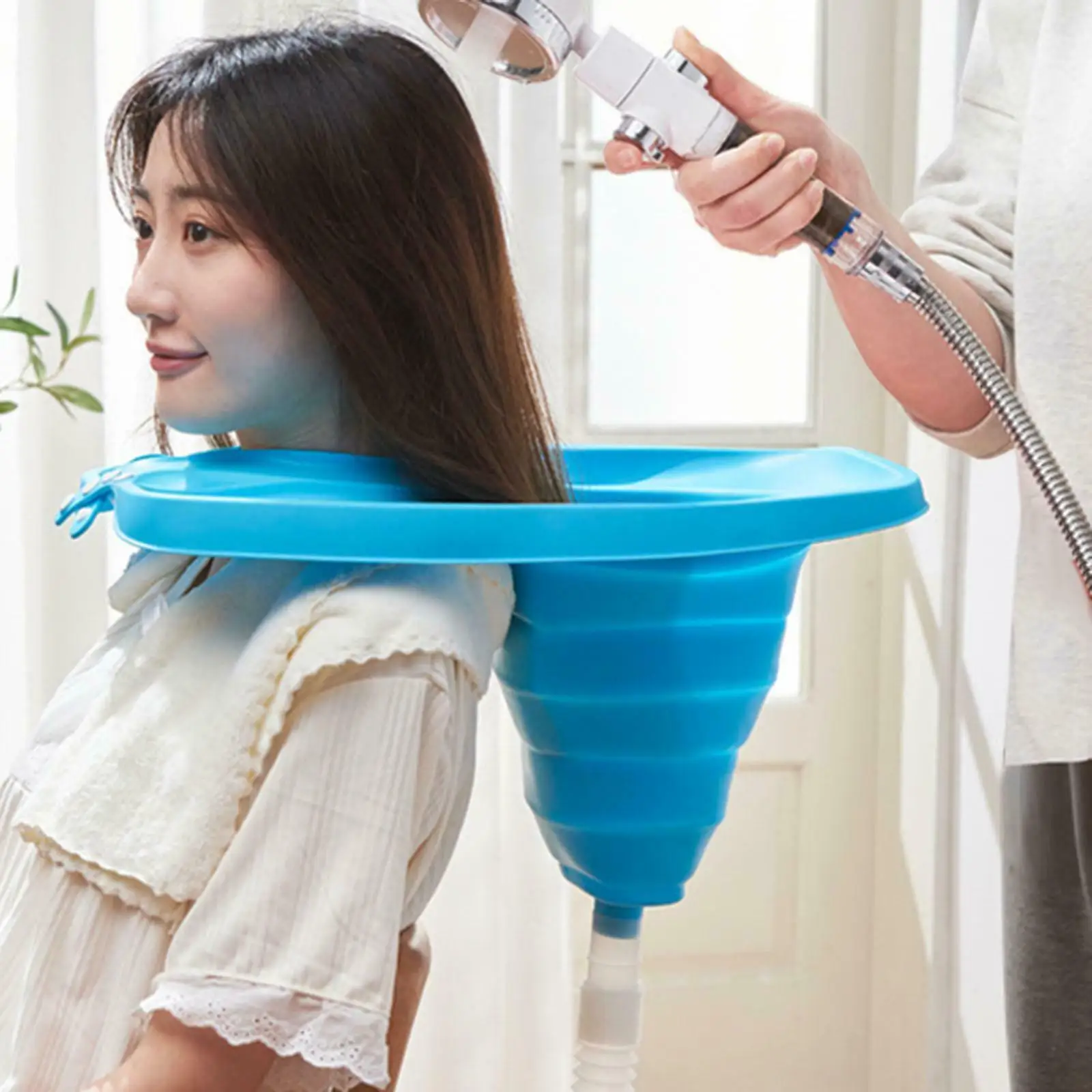 portable hair shampoo basin Portable Inflatable Hair Washing Kit for Elderly, Disabled, Pregnant Women, and Children - Includes Shampoo Basin for Bedside and In-Bed Use